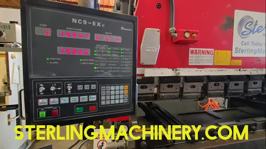 Amada-88 Tons x 8' Used Amada CNC Hydraulic Press Brake with NC9EXII CNC Control, Mdl. RG-80, Amada NC9- EX II CNC Back Gauge (3 Axis), Made In Japan, Manual Pneumatic Adjustable Fingers, Ram Die Clamps, Year(1994) #P1070-01