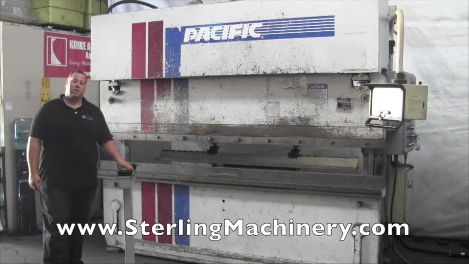 Pacific-135 Ton x 10\' Used Pacific Hydraulic CNC Press Brake, Mdl. J135-10, Hurco 2 Axis CNC Control, Tonnage Control, Dual Palm Control Stand, Foot Pedal, Emergency Stop,  #A3013-01
