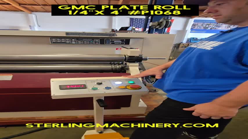 GMC-1/4" x 4' Used Initial Pinch Hydraulic Plate Roll Bending Machine , Mdl. HBR-0425, Heavy Welded All Steel Construction, Easy Swing-Out Top Roller, (2) Lateral Roller , Coning attachment, #P1068-01