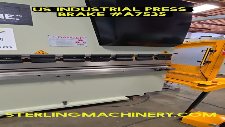 125 Tons x 10' Used U.S. Industrial CNC Hydraulic Press Brake VERY LOW HOURS! YEAR ... Machine Is like New. Save Thousands. Guaranteed., Mdl. USHB125-10, CNC 2-Axis Color Graphic Control, Sick Model 4000 Light Curtain System, Ram Deflection Adjustment, Mechanical Ram Depth Control, Massive Torsion Bar For Parallelism, Bottom Time Delay, Three Speed Ram, All Steel Construction, Inching, Single Cycle And Continuous Operation, ( 2 ) 24” Front Support Arms, 7-way Bottom die, segmented top tooling, Foot Pedal Control, Dual Palm Control, Emergency Stop Button On Foot Pedal Assembly, #A7535