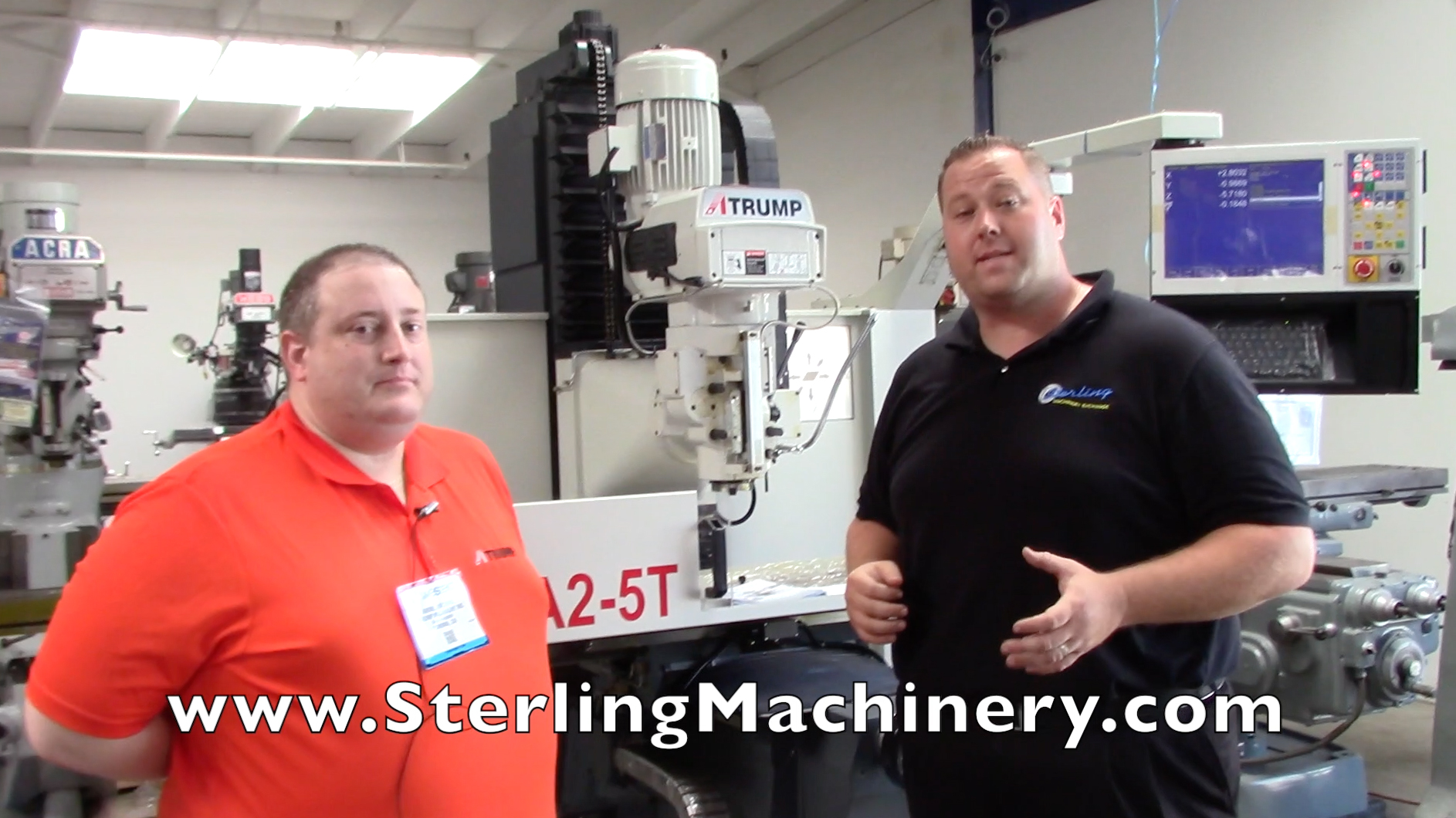 Atrump-Sterling Machinery Annual Demo Day 2015 Atrump Demonstration of 10" x 54" Brand New Atrump CNC Bed Milling Machine, Mdl. A2-5T, Centroid M400I Control with 15" Color LCD, Shop Floor Programming/ Conversational, USB 2.0 Port, RS-232 Interface, 60 GB Solid State Hard Drive, Auto Lubrication System, Coolant System, Splas-01