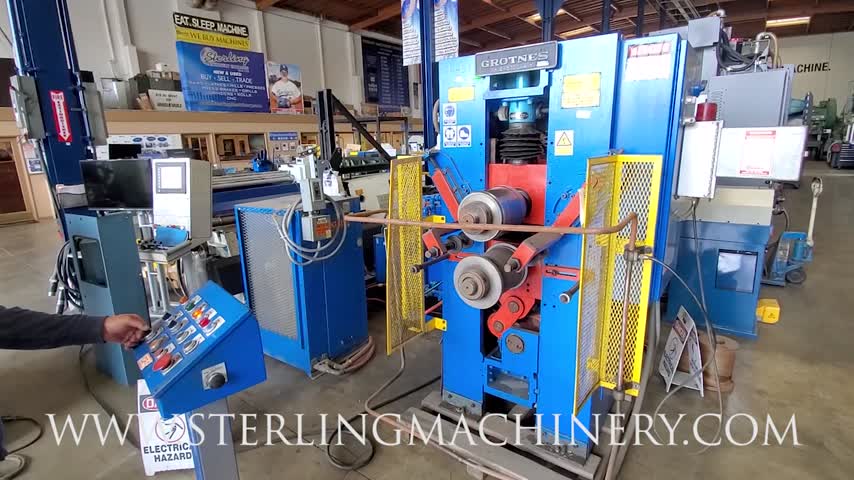 Grotnes-10" Used Grotnes 2 Roll Universal Bending Machine, Angle Roll Machine and Ring Roller, Mdl. C-5700A, 2- Set of 10" Rolls, Anti Backlash Actuator, Vickers Valve, 2- Supports, Counters for Roll Placement, 20 H.P. Hydraulic Pump,  #A5454-01