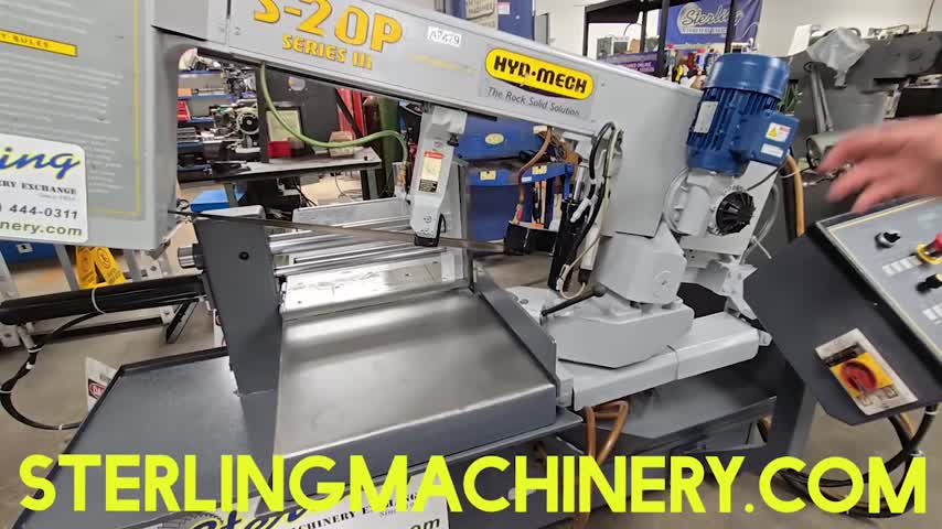 10" x 13" Used Hydmech Semi-Automatic Horizontal Pivot Style Band Saw, Mdl. S-20P SERIES II, Hydraulic Head Control, Swivel Head, Year(2006) #A7479